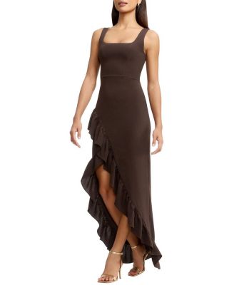 Charlene Square Neck Cascade Ruffle Gown - thumbnail 8