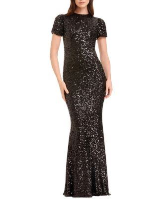  Kenzie Short Sleeve Sequin Mermaid Gown