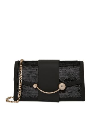 Crescent Sequin & Leather Crossbody