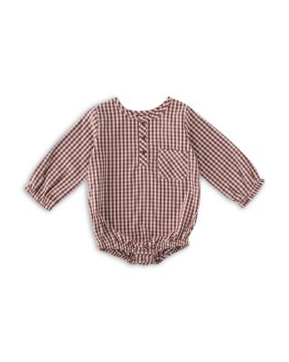 Unisex Cotton Gingham Long Sleeve Bodysuit - Baby