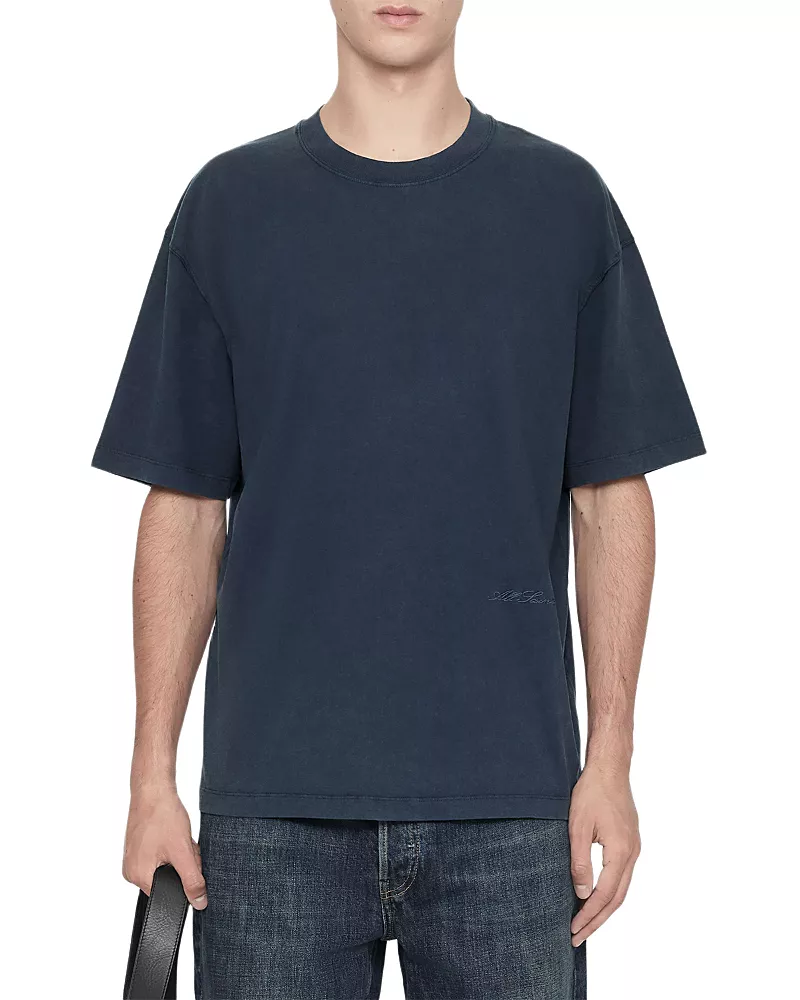 Allsaints Maddox Cotton Plain Jersey Crewneck T-Shirt