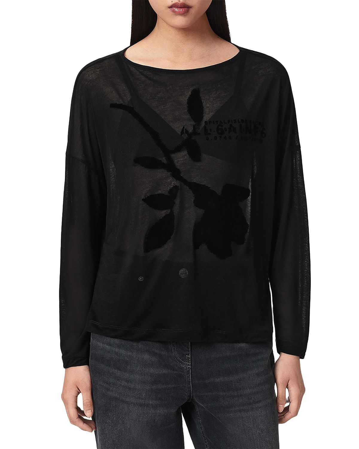 Allsaints Athea Rita Flocked Top