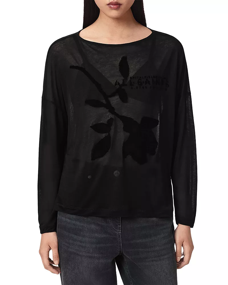 Allsaints Athea Rita Flocked Top