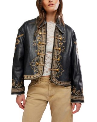 Lana Leather Embroidered Jacket