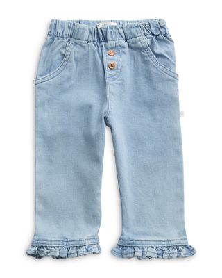 Unisex Ruffled Hem Denim Trousers - Baby