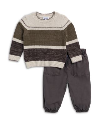 Splendid Boys' Stone Stripe Crewneck Sweater & Pants Set - Baby In Stone Multi