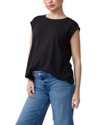 Relaxed Crew Neck Cotton Maternity Tank