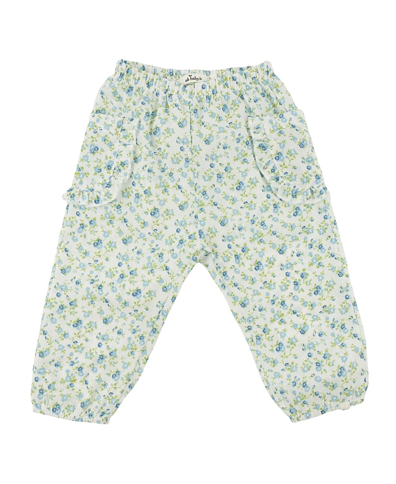 oh baby! Girls' Poppy Sprig Ruffle Side Pocket Pant - Baby, Little Kid