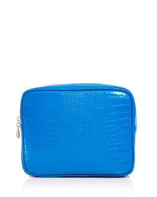 Croc Embossed Faux Leather Pouch