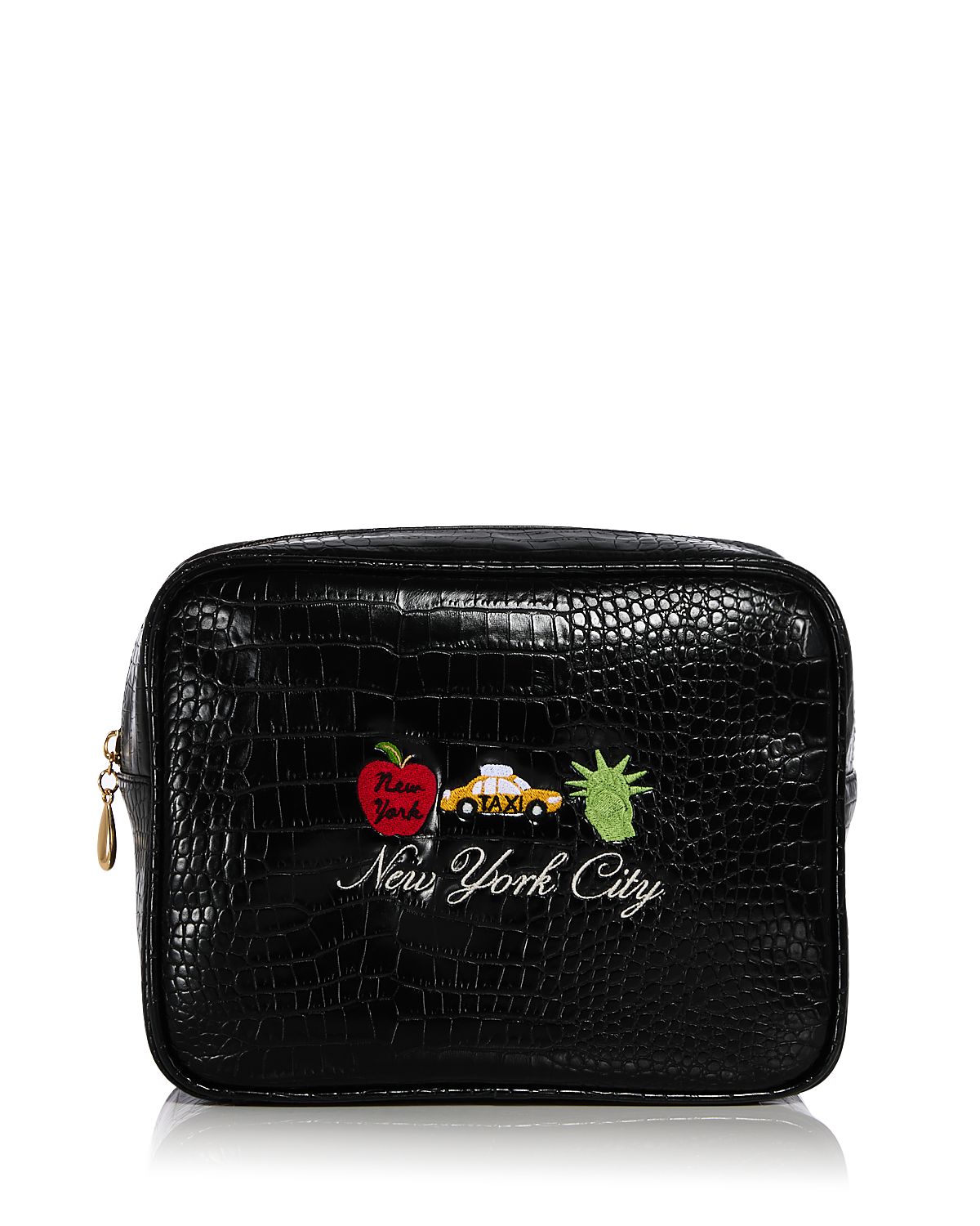 Abbode Croc Embossed Faux Leather Pouch