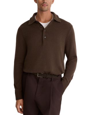 Reiss Wool & Cashmere Button Polo Shirt