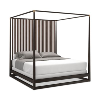 Pinstripe Canopy Bed, Queen