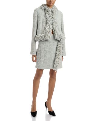 Wool Blend Cropped Fringe Jacket - thumbnail 2
