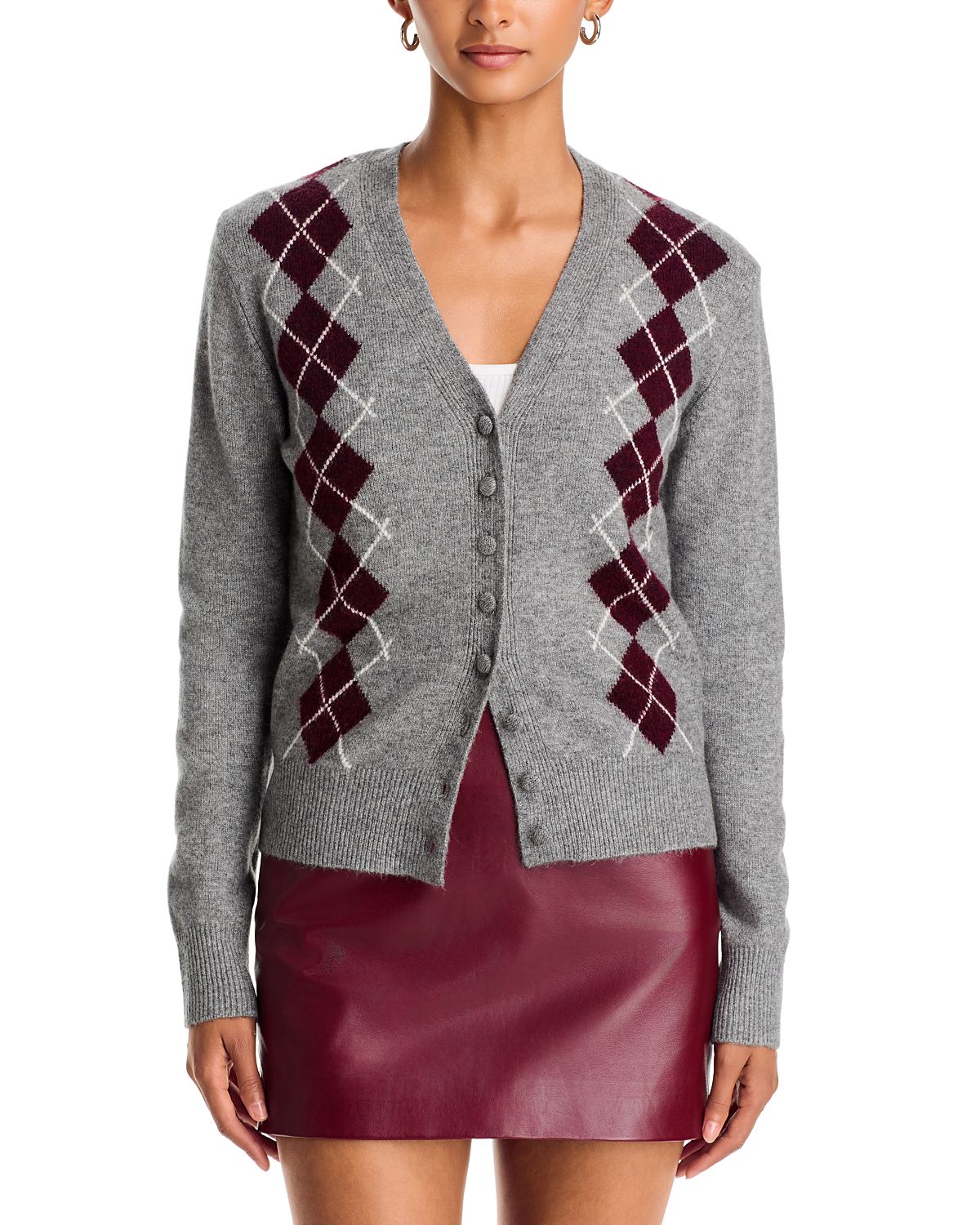 Wayf Elizabeth Argyle Cardigan Sweater