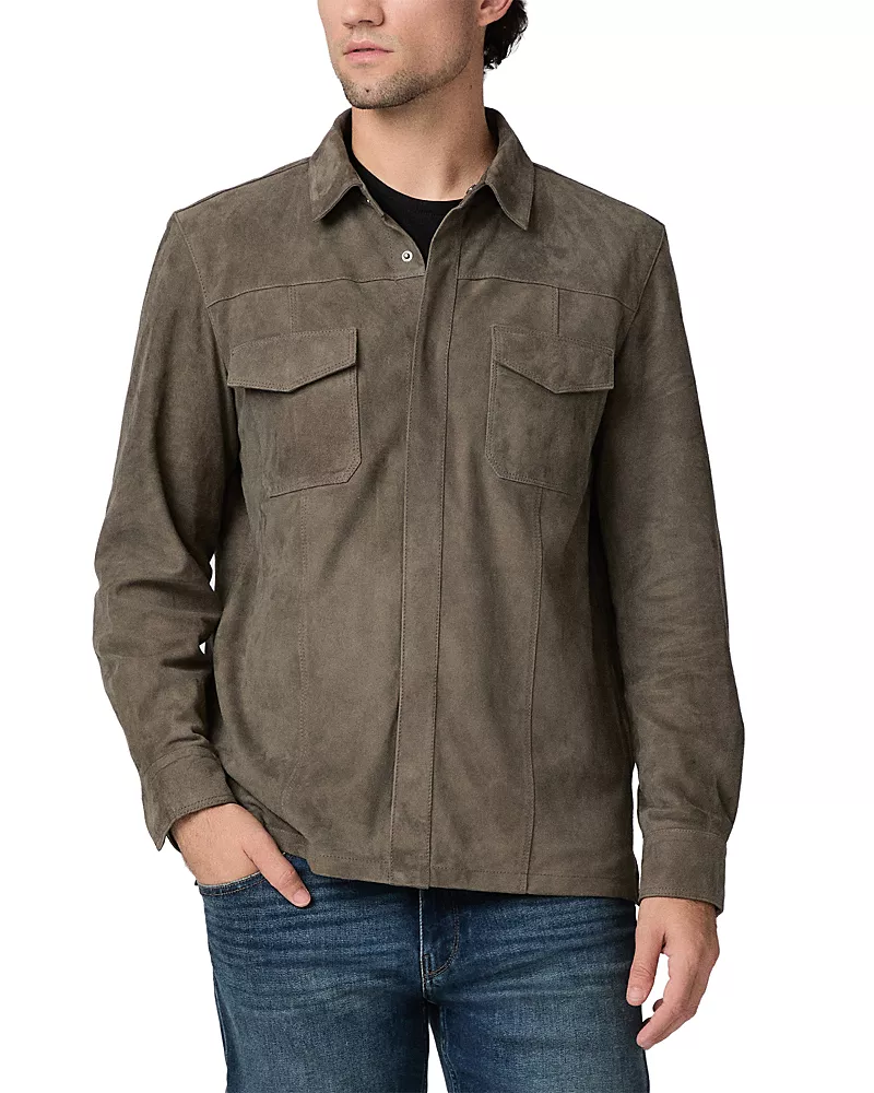 Paige Baltimore Leather Pocket Shacket