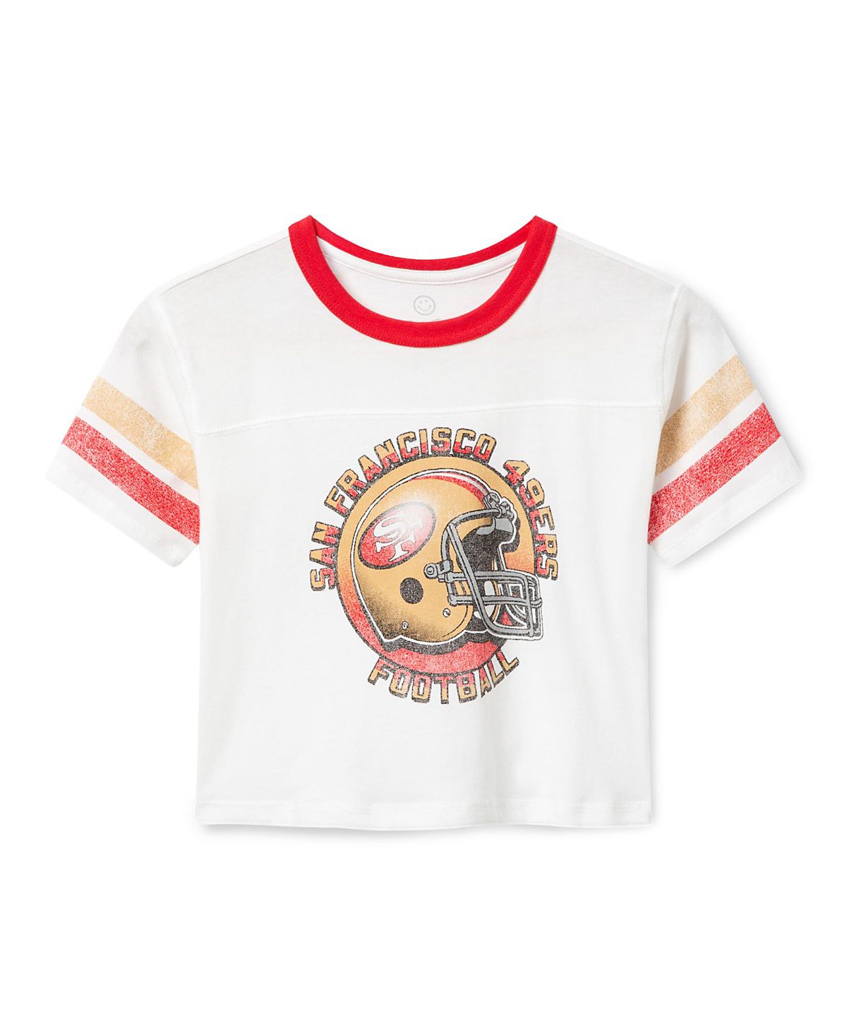 Junk Food Clothing Unisex San Francisco 49ers Striped Ringer Tee - Little Kid, Big Kid