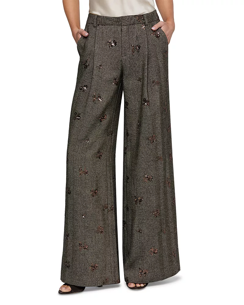 L'Agence Allanah Embellished Wide Pants