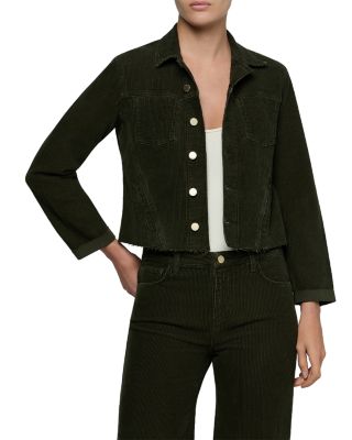 Janelle Cotton Stretch Slim Raw Edge Jacket