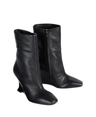  Women's Wedge Smooth Leather Ankle Boots