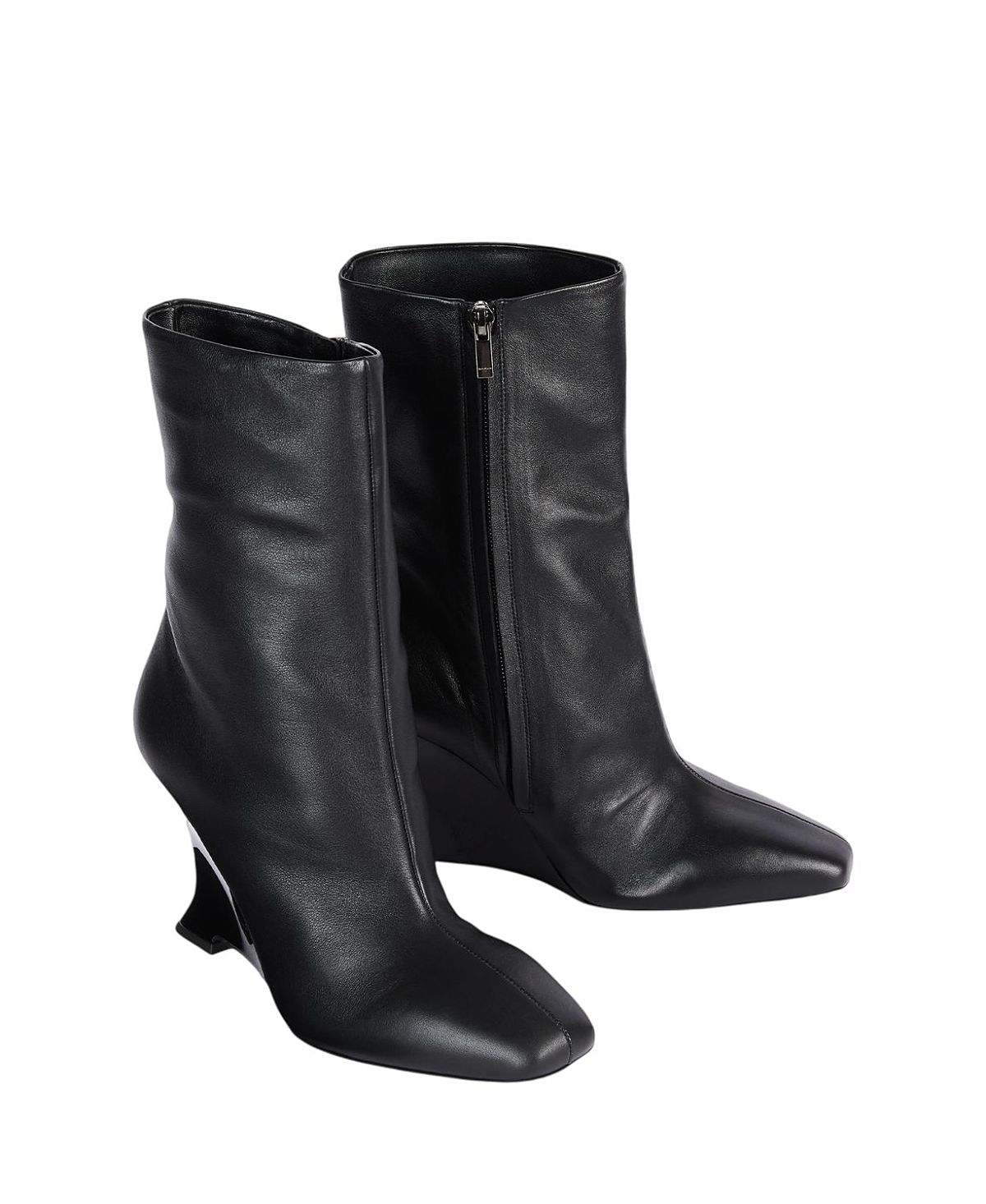 Balmain Women's Wedge Smooth Leather Ankle Boots