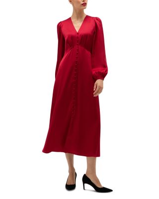 Petites Rosabella Satin Midi Dress