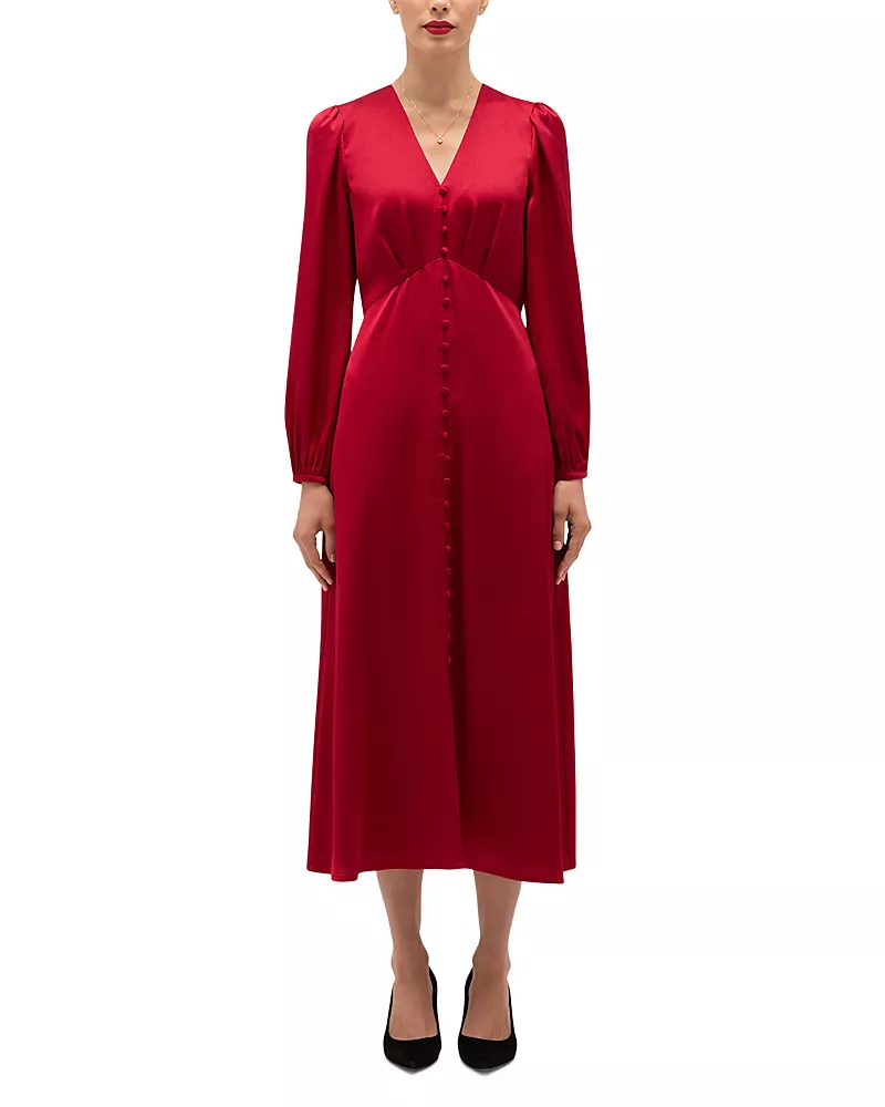 Hobbs London Rosabella Satin Midi Dress