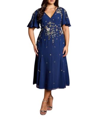  Plus Floral Embellished Midi Dress