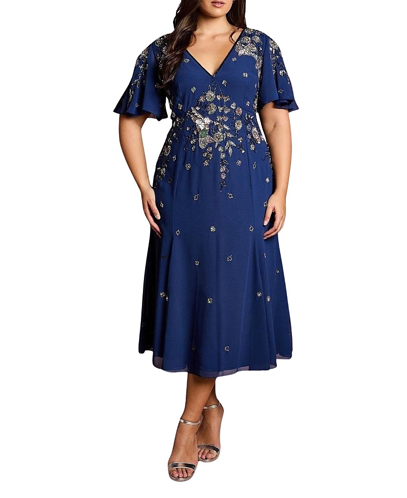 Coast Plus Floral Embellished Midi Dress