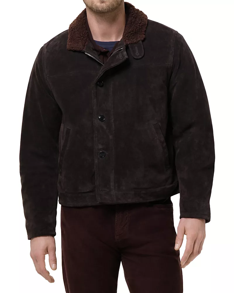 Citizens of Humanity Fleece Collar Leather Deck Jacket