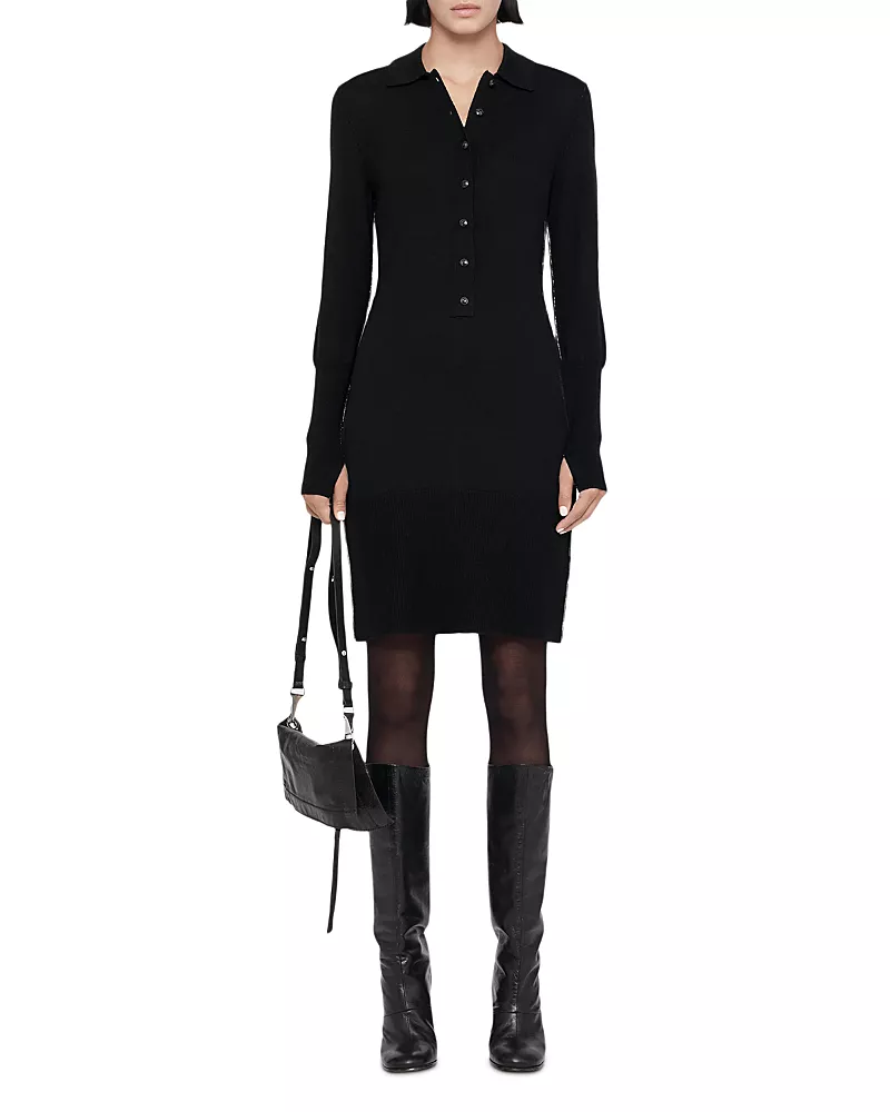 Allsaints Coyte Wool Button Front Dress