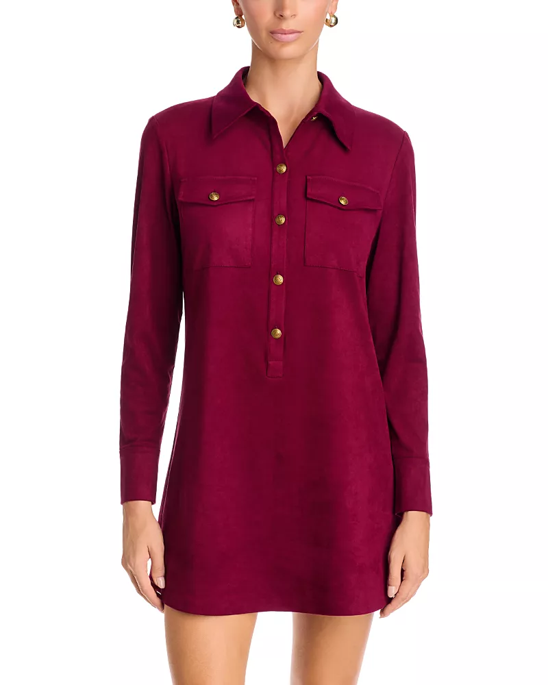 Ramy Brook Maria Collared Button Front Shirt Dress