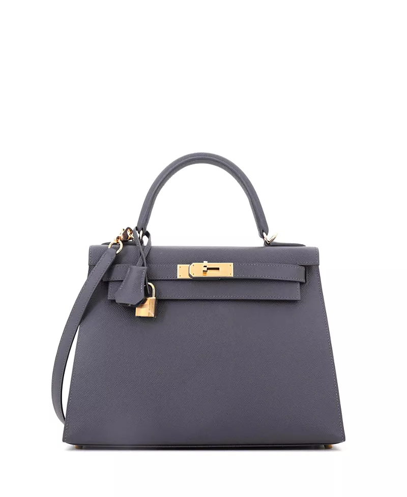 Pre-Owned HERMES Kelly 28 Permabrass Epsom Leather Shoulder Bag