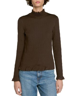 Lya Smocked Mock Neck Top