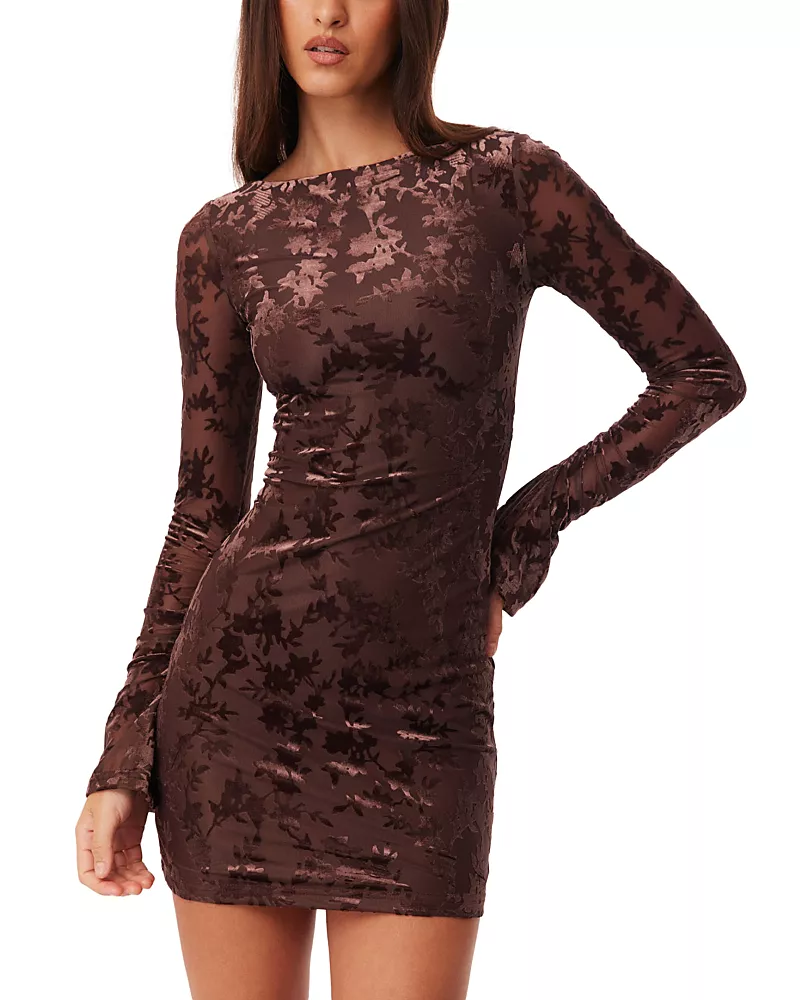 Sndys Velera High Boat Neck Mini Dress