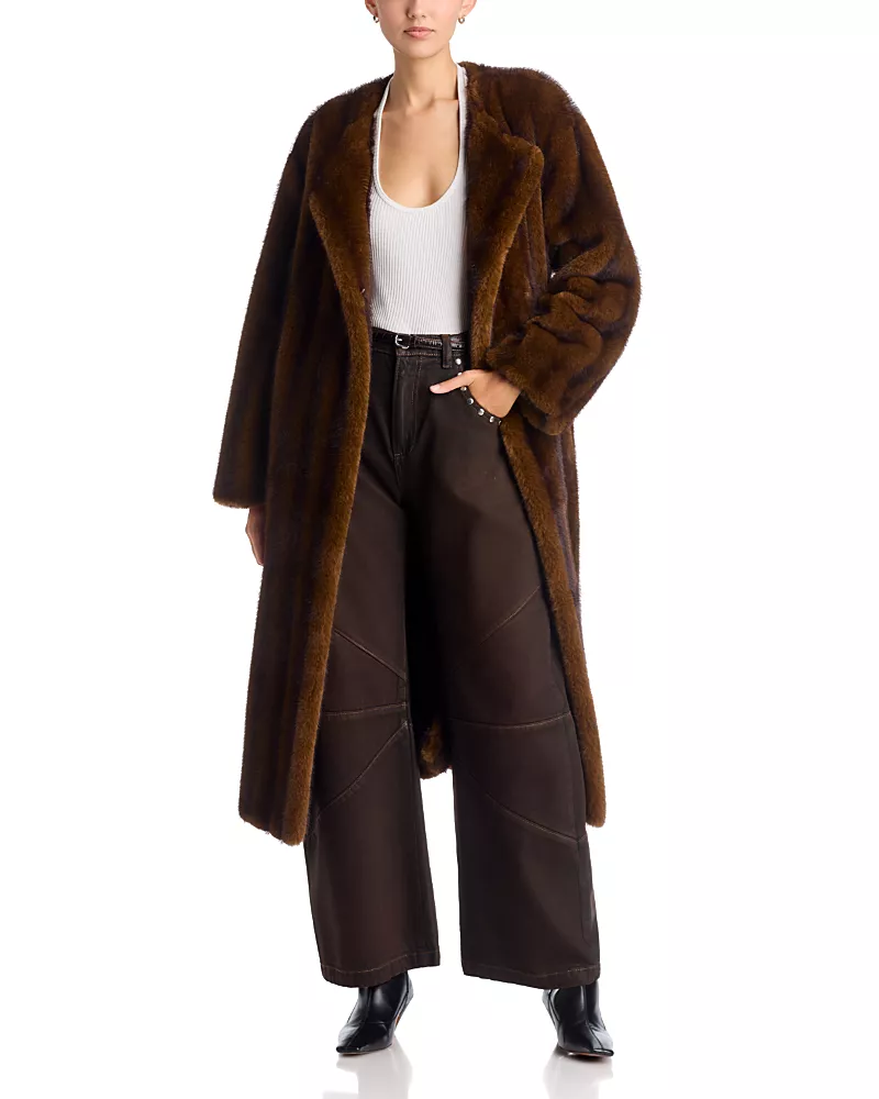 Stand Studio Miranda Panelled Faux Fur Coat