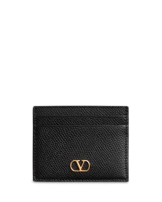 VLogo Grained Leather Card Case
