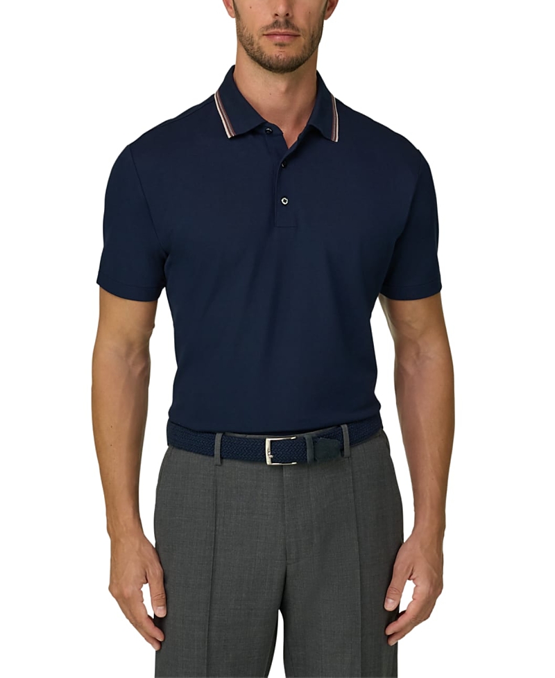 Boggi Milano Stretch Cotton Blend Pique Cool Jade-Fresh Polo