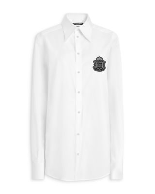 Dolce & Gabbana Heraldic Patch Cotton Shirt