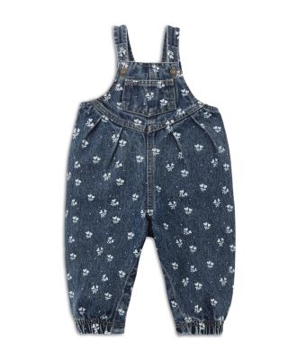 Girls' Cotton Ditsy Hearts Overalls - Baby