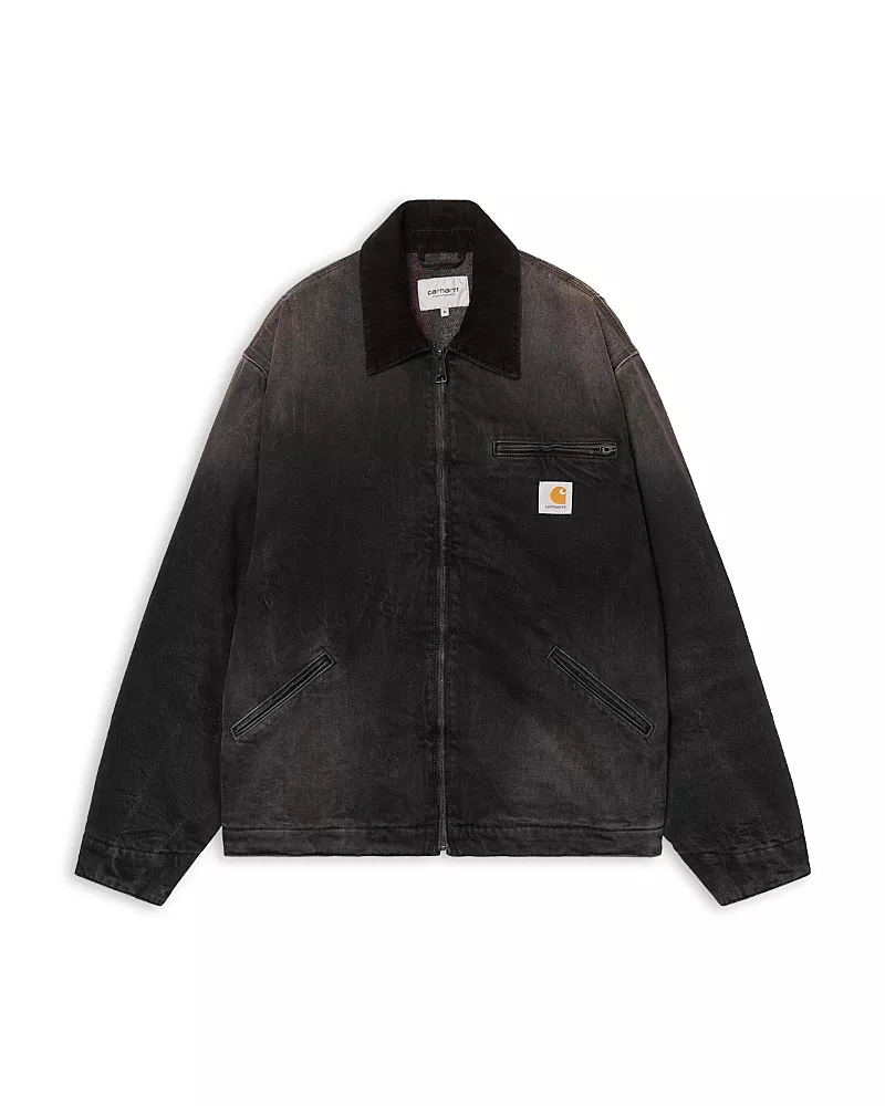 Carhartt Wip Detroit Cotton Black Tobacco Logo Jacket