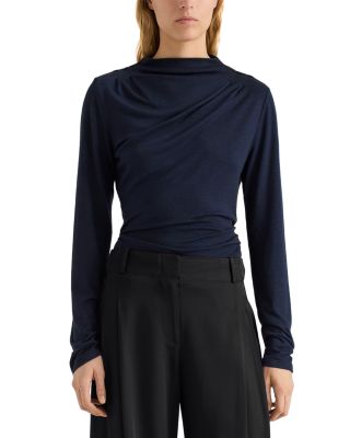 Mimi Marled Jersey Pleated Top