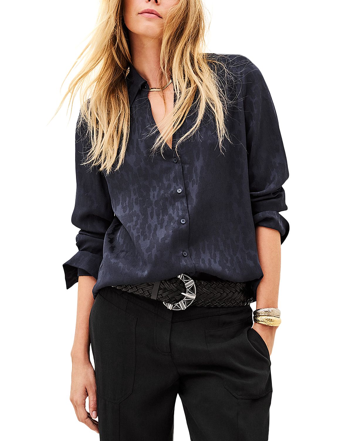 ba & sh Hetsey Fluid Jacquard Shirt
