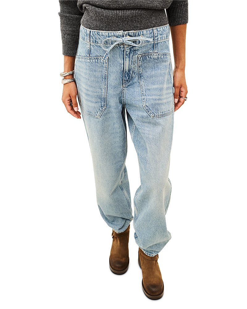 ba & sh Icocy Mid Rise Straight Jeans in Light Used Blue