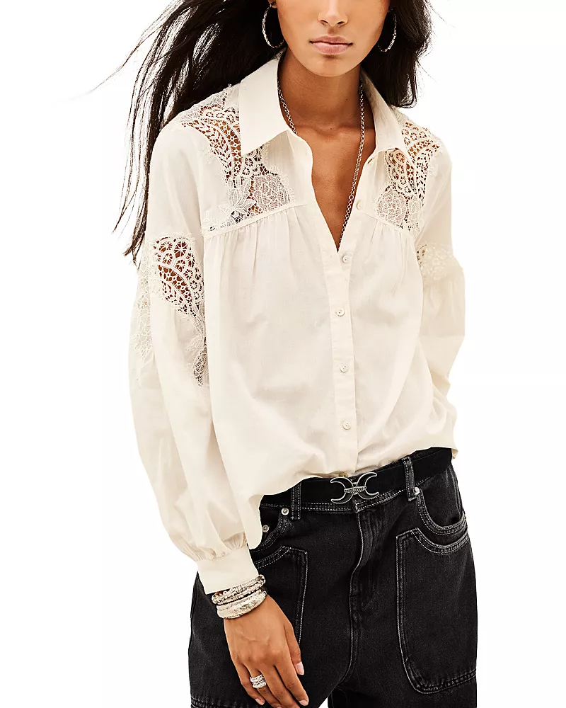 ba & sh Roseanne Lace Inset Blouse
