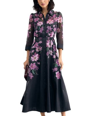 Anabelle Printed Midi Shirt Dress