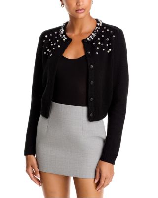Rhinestone Pearl Embellished Cardigan - Exclusive
