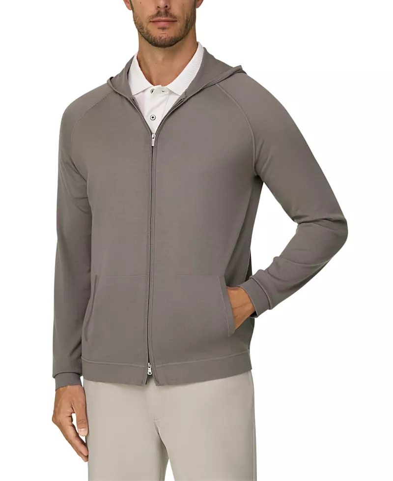 Boggi Milano Superfine Merino Knitted Sweatshirt Full-Zip Hoodie