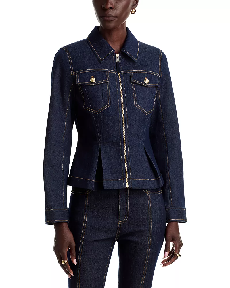 Cinq a Sept Kaiya Cotton Stretch Pleated Jacket