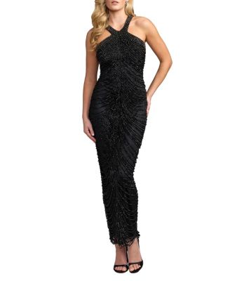  Halter Neck Embellished Maxi Dress