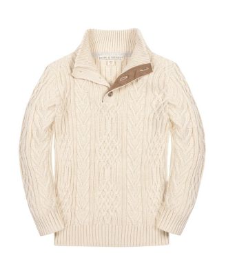 Boys' Organic Mock Neck Cable Sweater - Big Kid